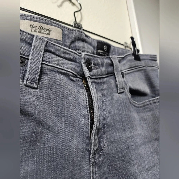 AG Women's Adriano Goldschmied The Stevie Slim Straight Grey Gray Jeans Sz 27R - Picture 6 of 11